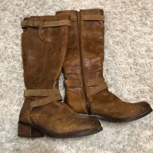 Distressed Brown Leather Ugg Riding Boots 7.5
